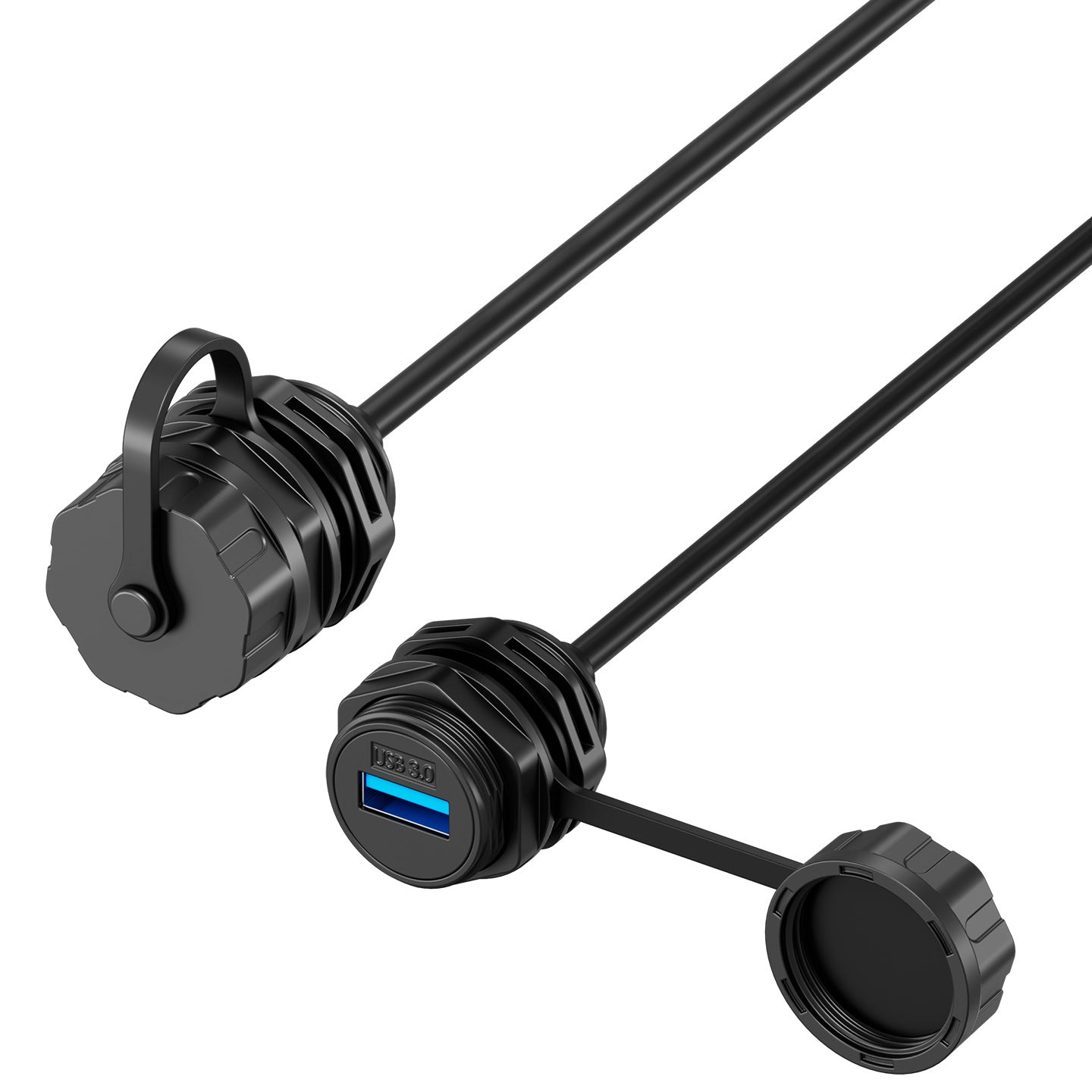 USB 3.0 female to female waterproof panel mount cable