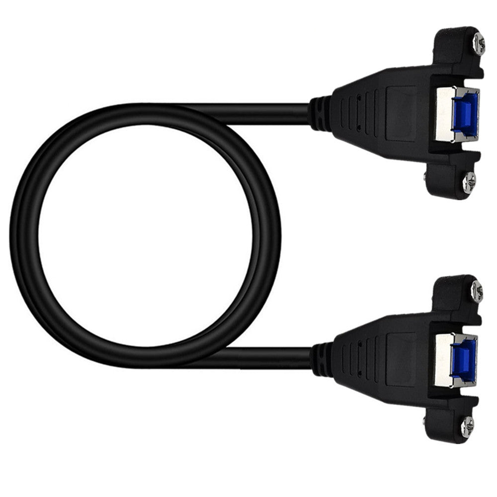USB 3.0 Type B Female to USB 3.0 B Female Back Panel Mount Extension Cable 0.5m