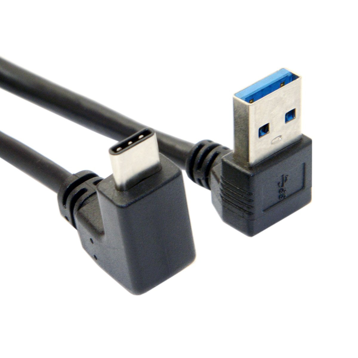 USB 3.0 A Male to USB C Angled Male Data Charging Sync Cable 1m