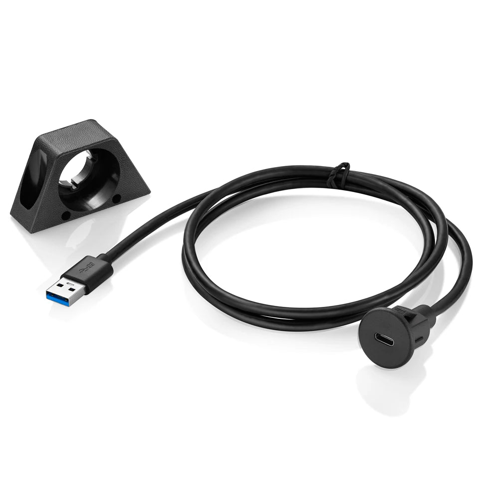 USB 3.0 A Male to USB C Female Flush Mount Cable for Car Truck Boat Motorcycle Dashboard