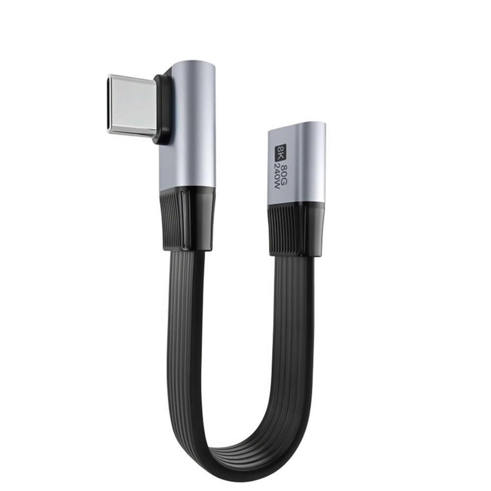 USB4 USB-C angled extension cable 80Gbps 240W flat design