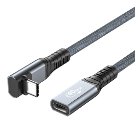 USB4 USB-C extension cable angled 1m 40Gbps 100W
