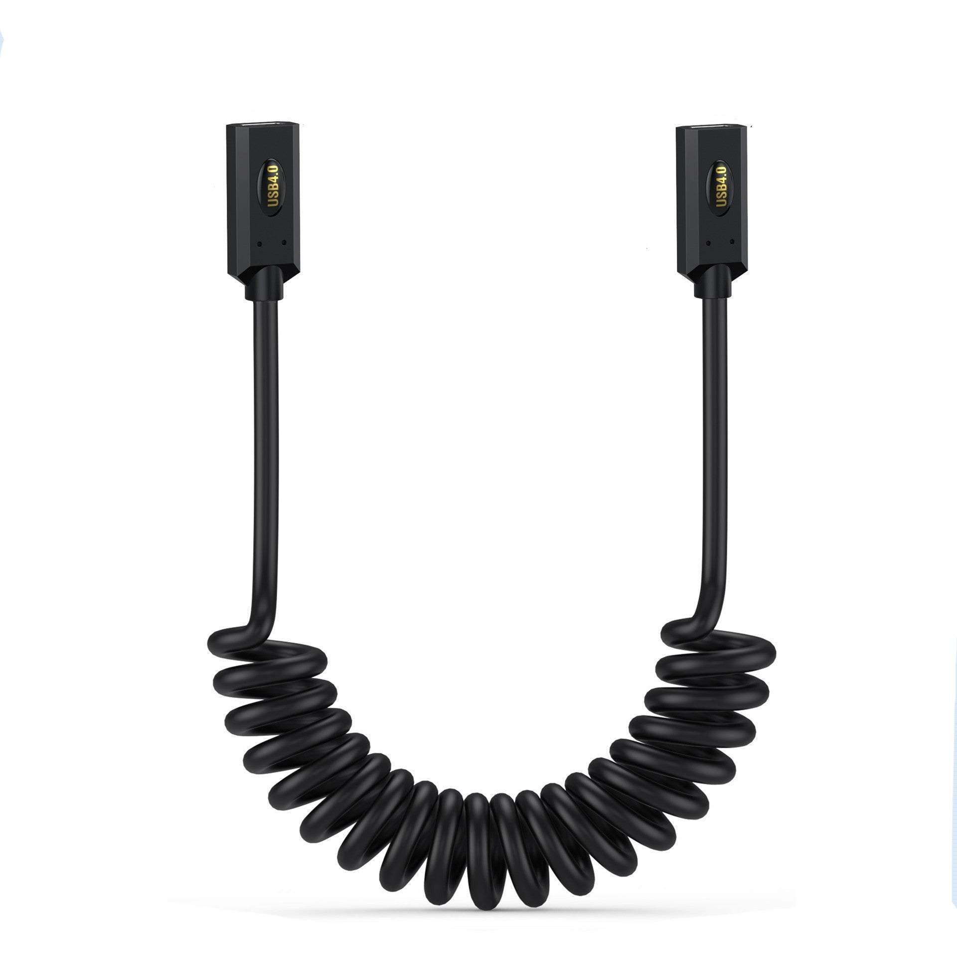 USB 4.0 USB-C female to female coiled extension cable with 40Gbps support