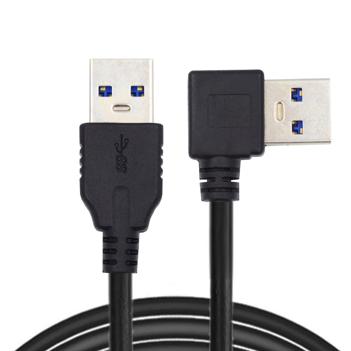USB-A 3.0 Right Angled Male to Straight Male Data Cable 0.5m