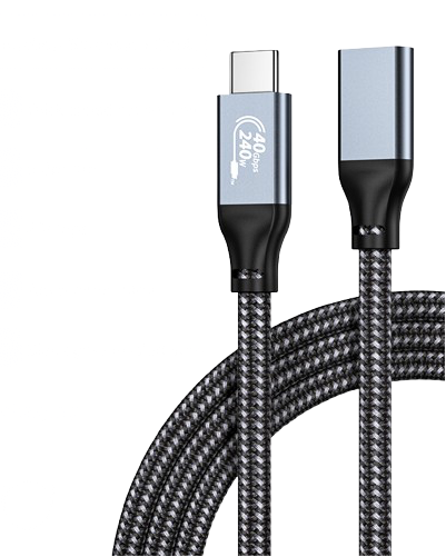USB Type-C Extension Cable 40Gbps – USB-C Male to Female High-Speed Data & Charging Cord
