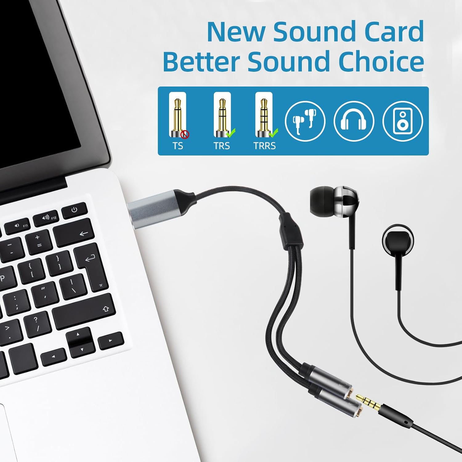 USB-C Male to Dual 3.5mm Female Jack Audio Microphone Combi Splitter Adapter Cable