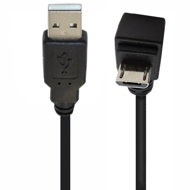 Micro USB 5-Pin to USB 2.0 Type-A Data & Charging Cable – Down Angle Connector