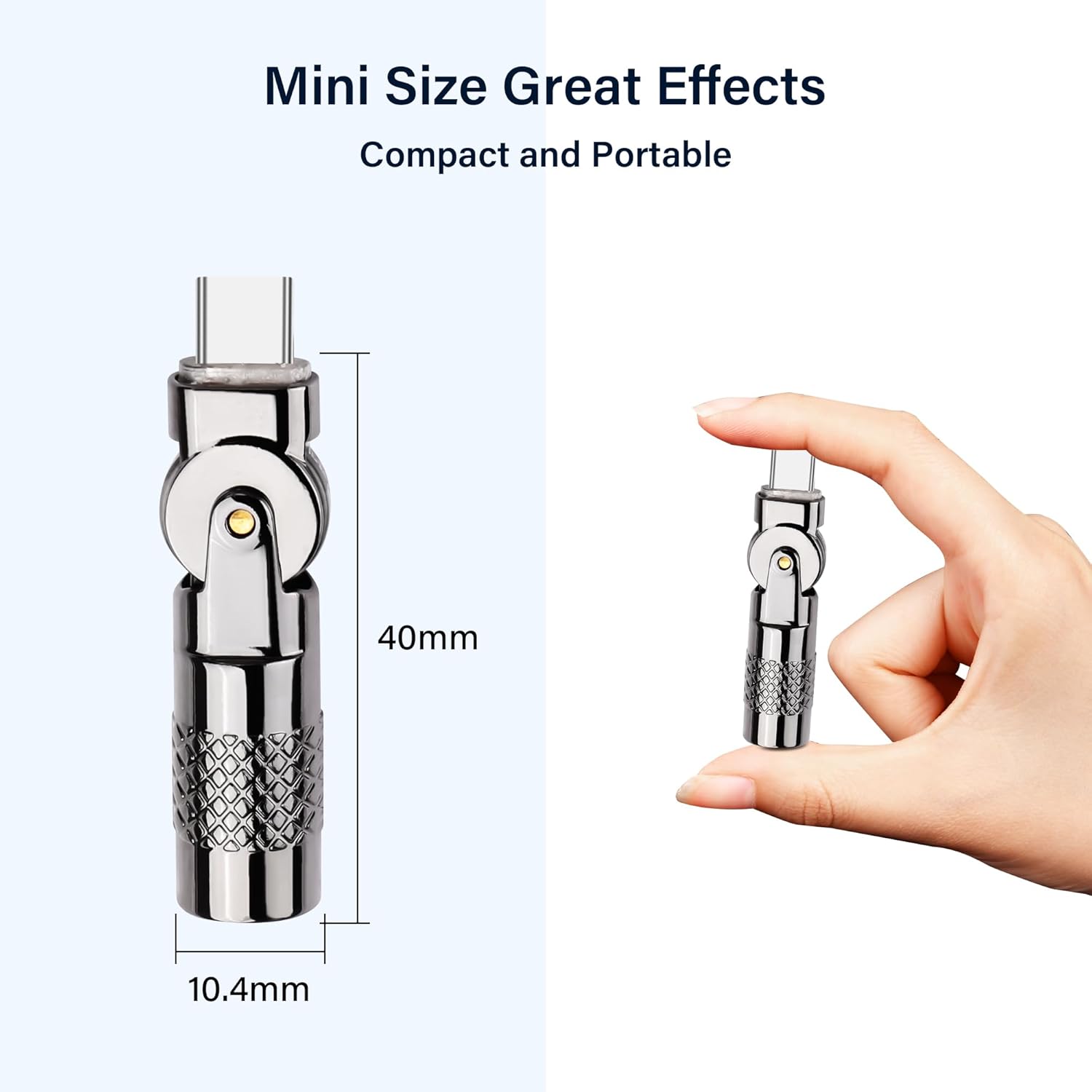Micro USB to USB C Adapter, Micro 5Pin Female to Type C Male Rotation Converter