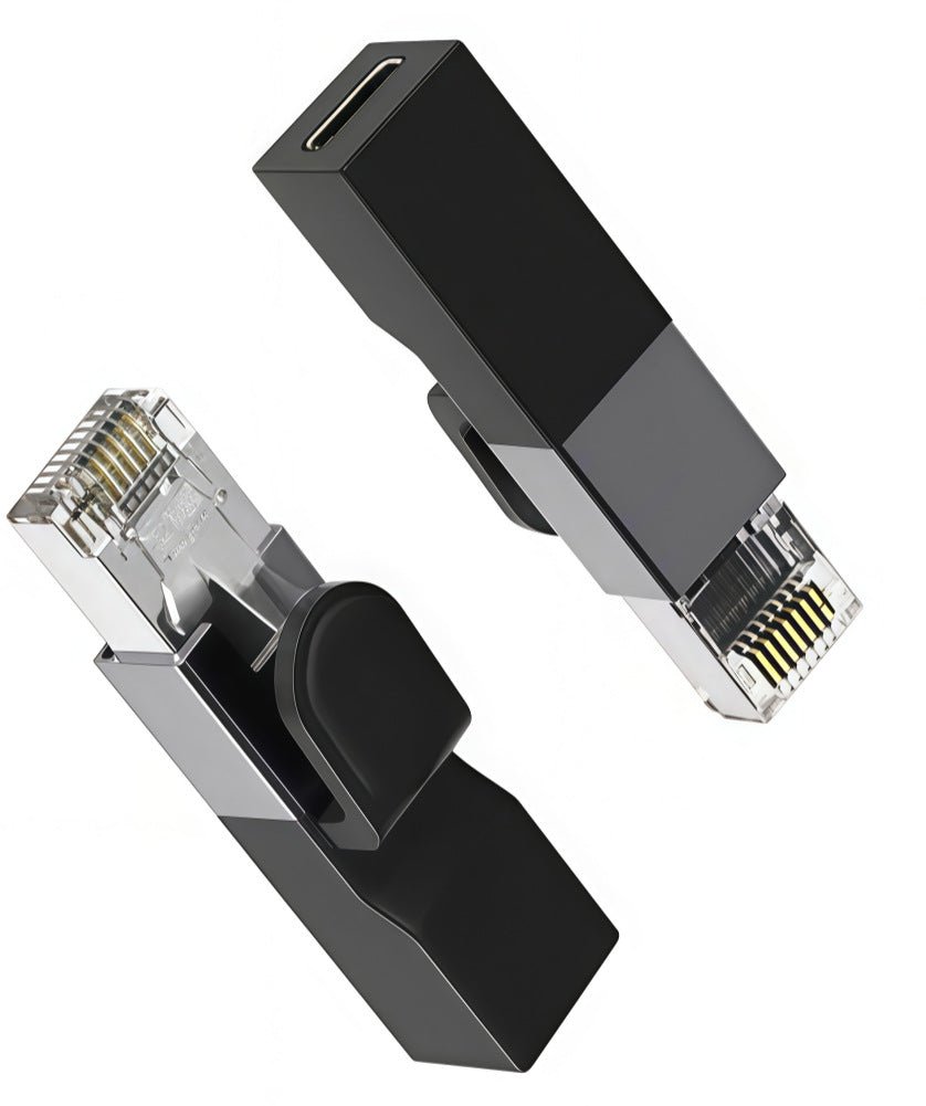 Network adapter with Ethernet cable on a white background