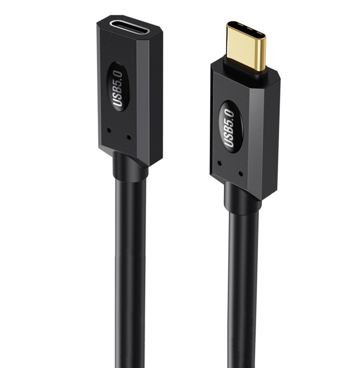 USB 5.0 Type-C Spring Extension Cable, (Male to Female)|80Gbps|240W Fast Charging|1 Metre