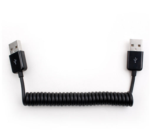 USB 2.0 Type A Male to Male Data Extension Coiled Spring Cable
