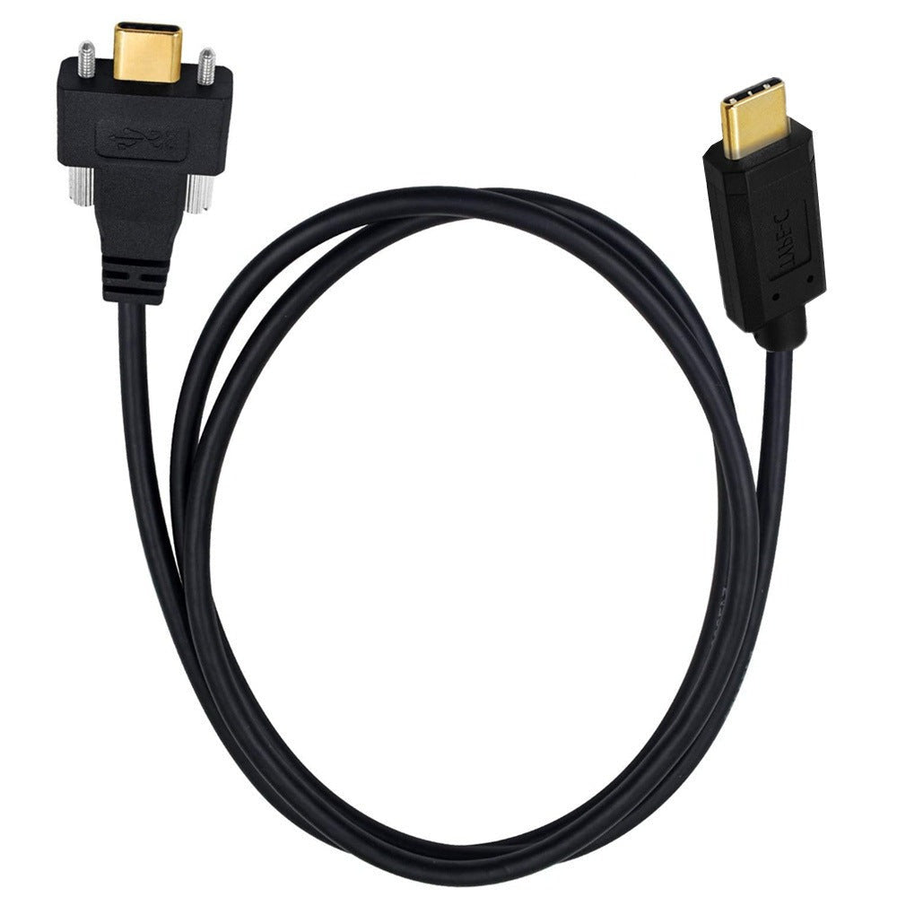 USB-C Male to USB-C 3.1 Male Data Charge with Screw Panel Mount Industrial Camera Cable 5A 10Gbp