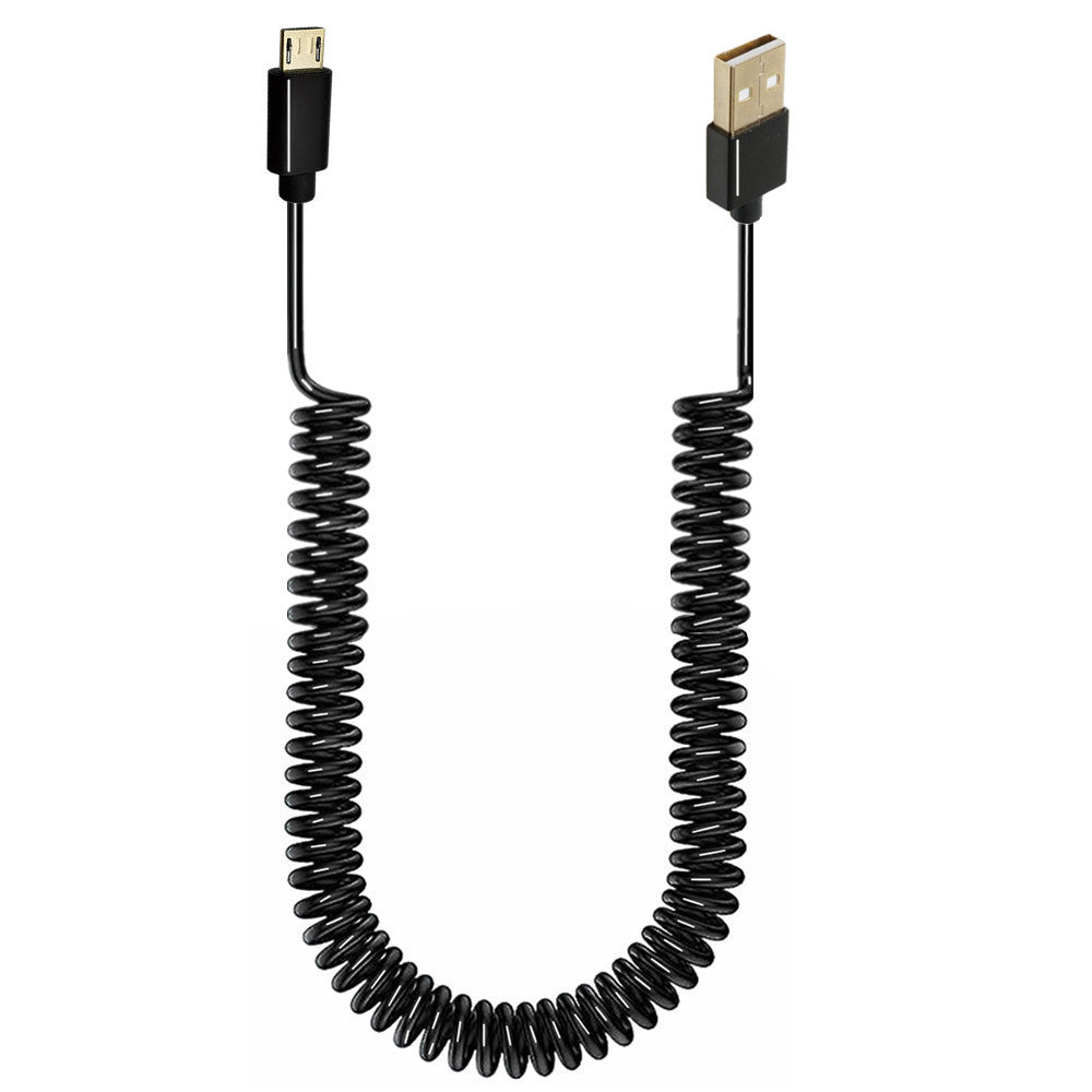 USB 2.0 A to Micro B 5Pin Data Charging Coiled Cable