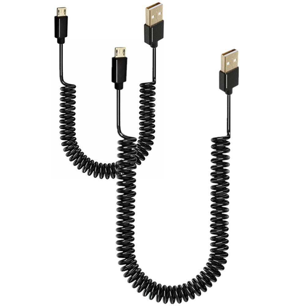 USB 2.0 A to Micro B 5Pin Data Charging Coiled Cable