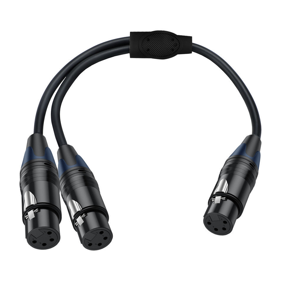 XLR 4 pin female to dual XLR splitter cable 0.5m