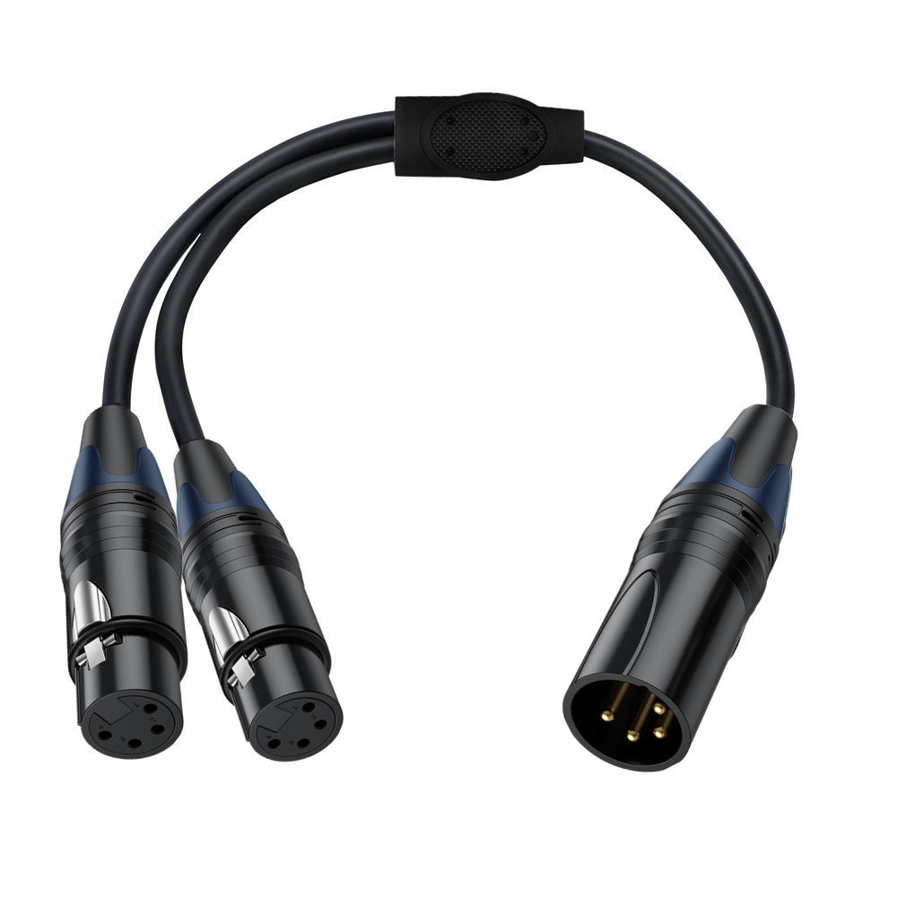 XLR 4 pin male to dual female splitter cable 0.5m