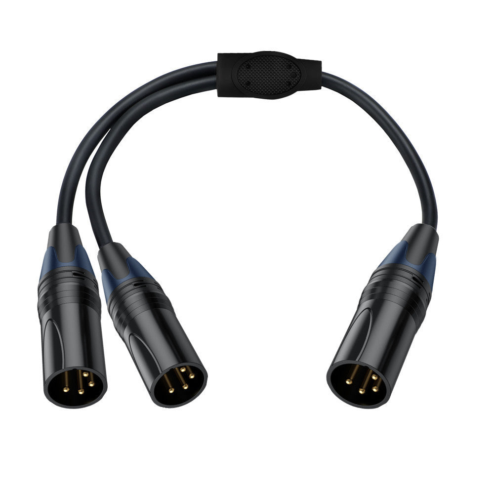 XLR 4 pin male to dual male splitter cable 0.5m