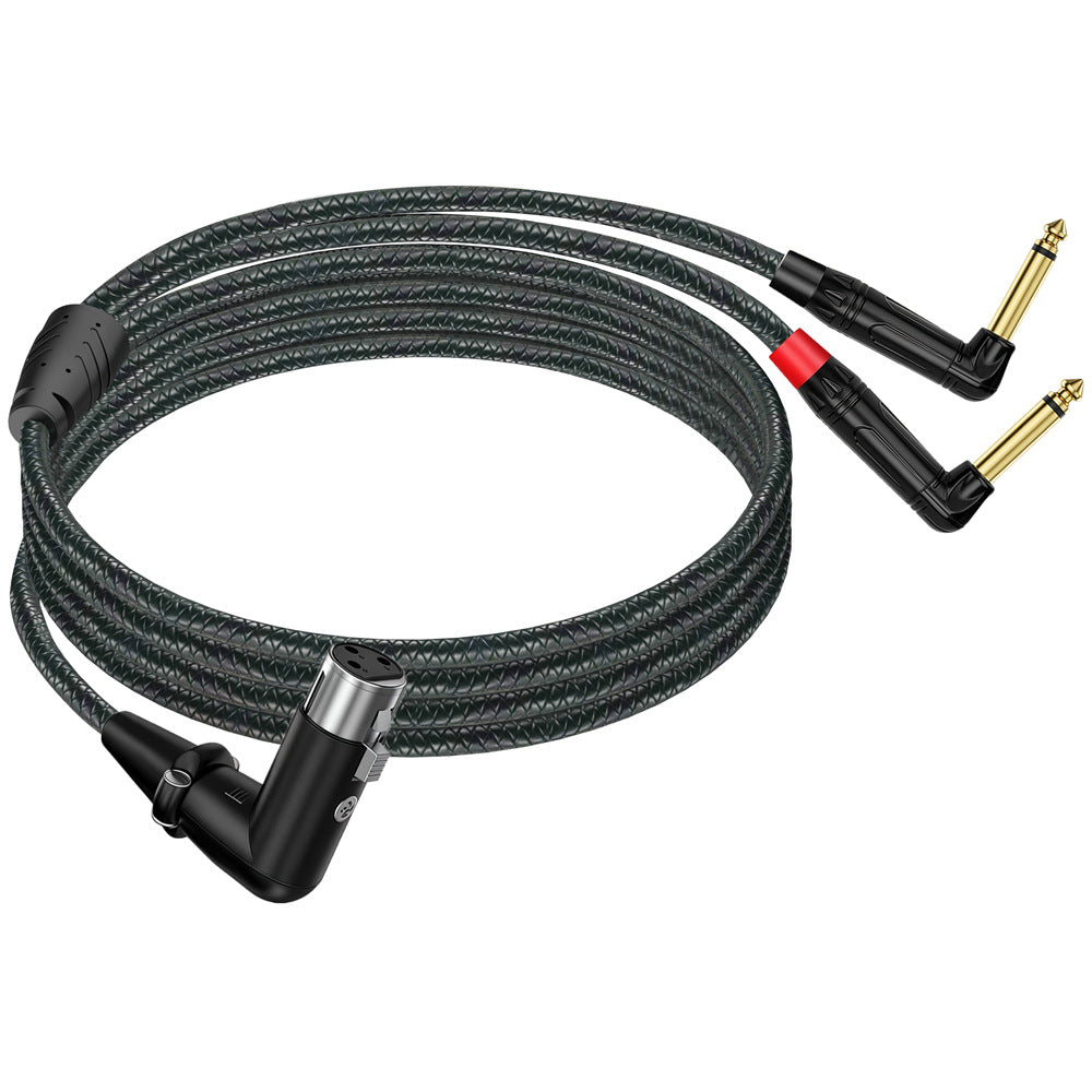 XLR female audio splitter cable with two 6.35mm mono male plugs
