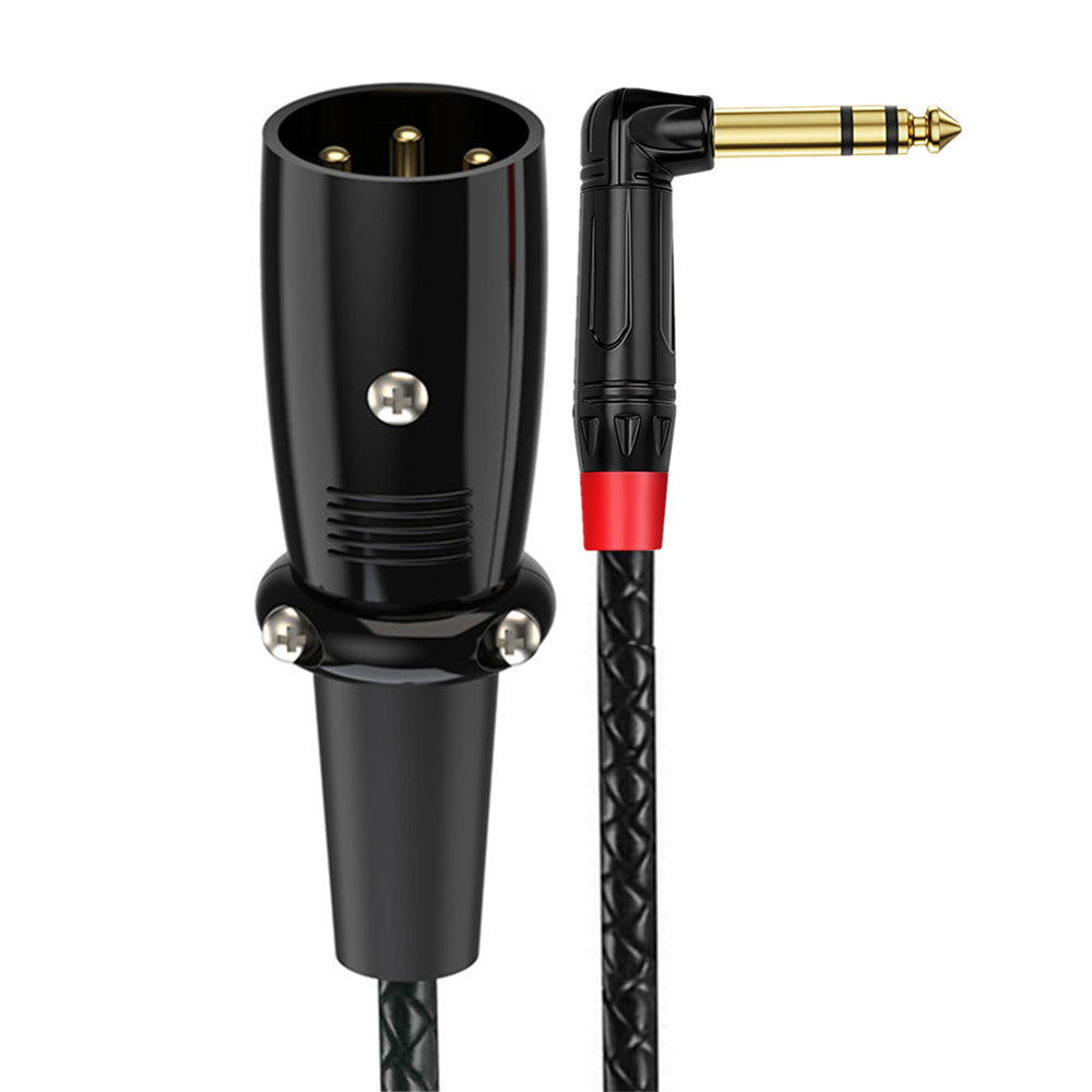 XLR male to right-angle 6.35mm TRS male balanced audio cable