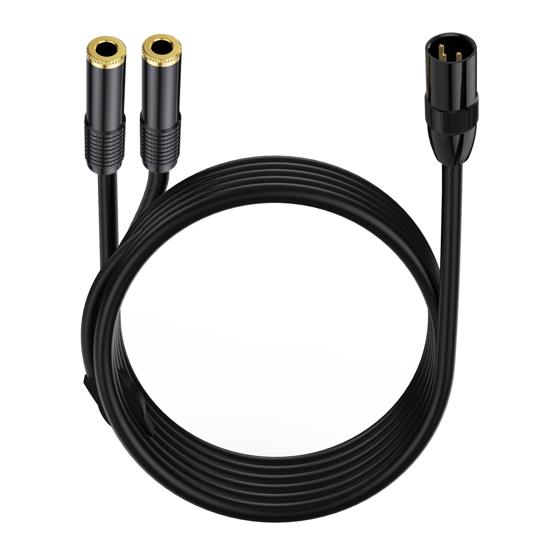 XLR Male to Dual 6.35mm 1/4'' TRS Female Microphone Stereo Unbalanced Audio Converter Y Splitter Cable