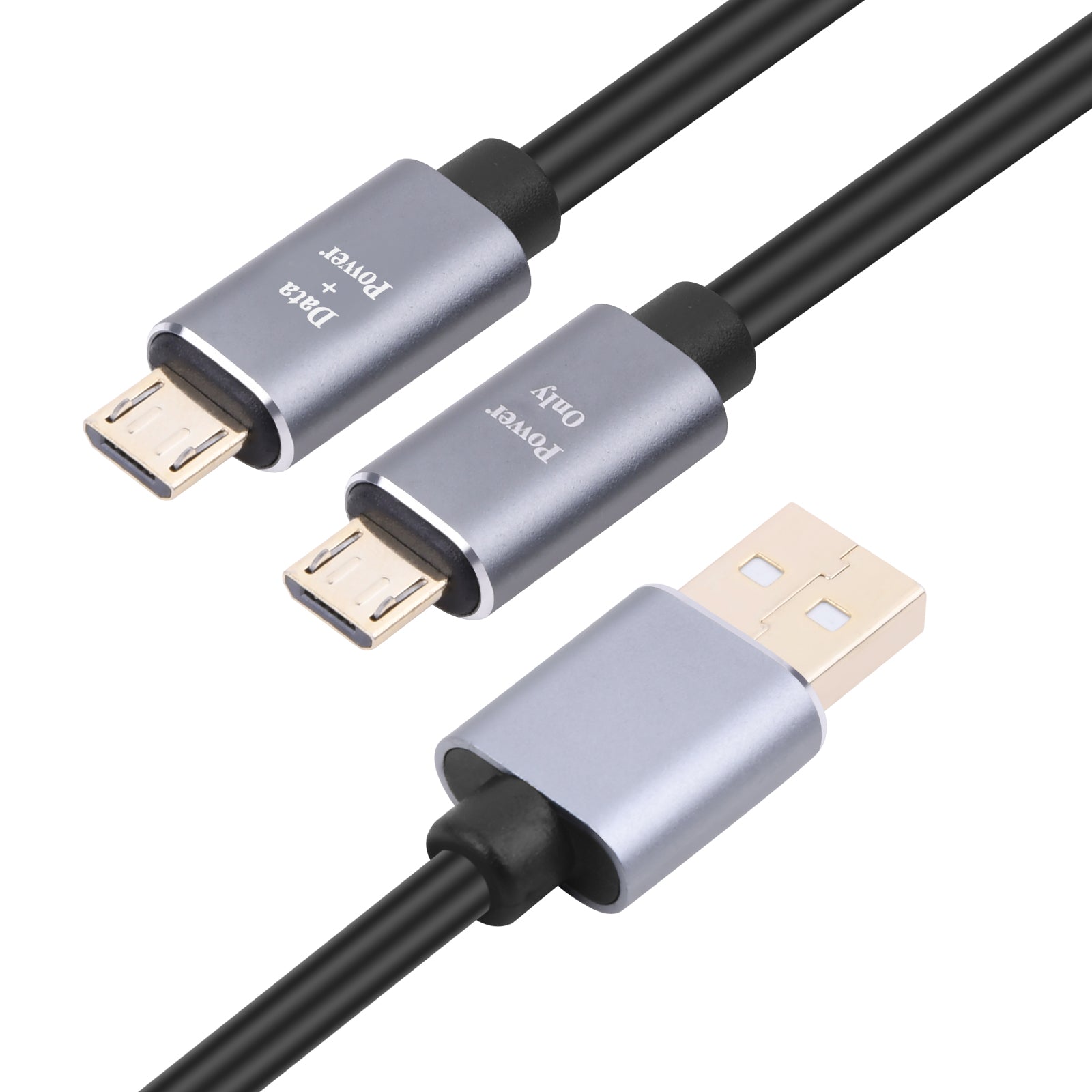 USB 2.0 A Male to Dual Micro USB Male Splitter Cable 1m