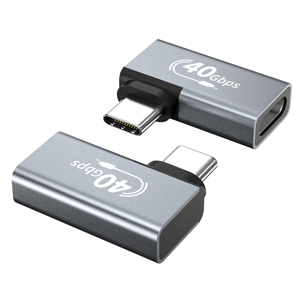 8K USB C Male to Female Data Charging OTG Angled Adapter USB 4.0 100W 40Gbps