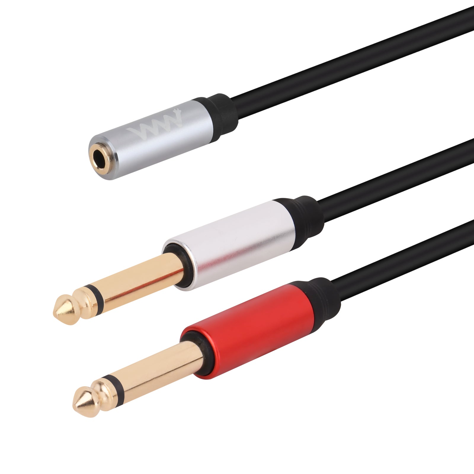 3.5mm Female to Dual 6.35mm Jack 1/4'' Mono Male Audio Cable 0.5m