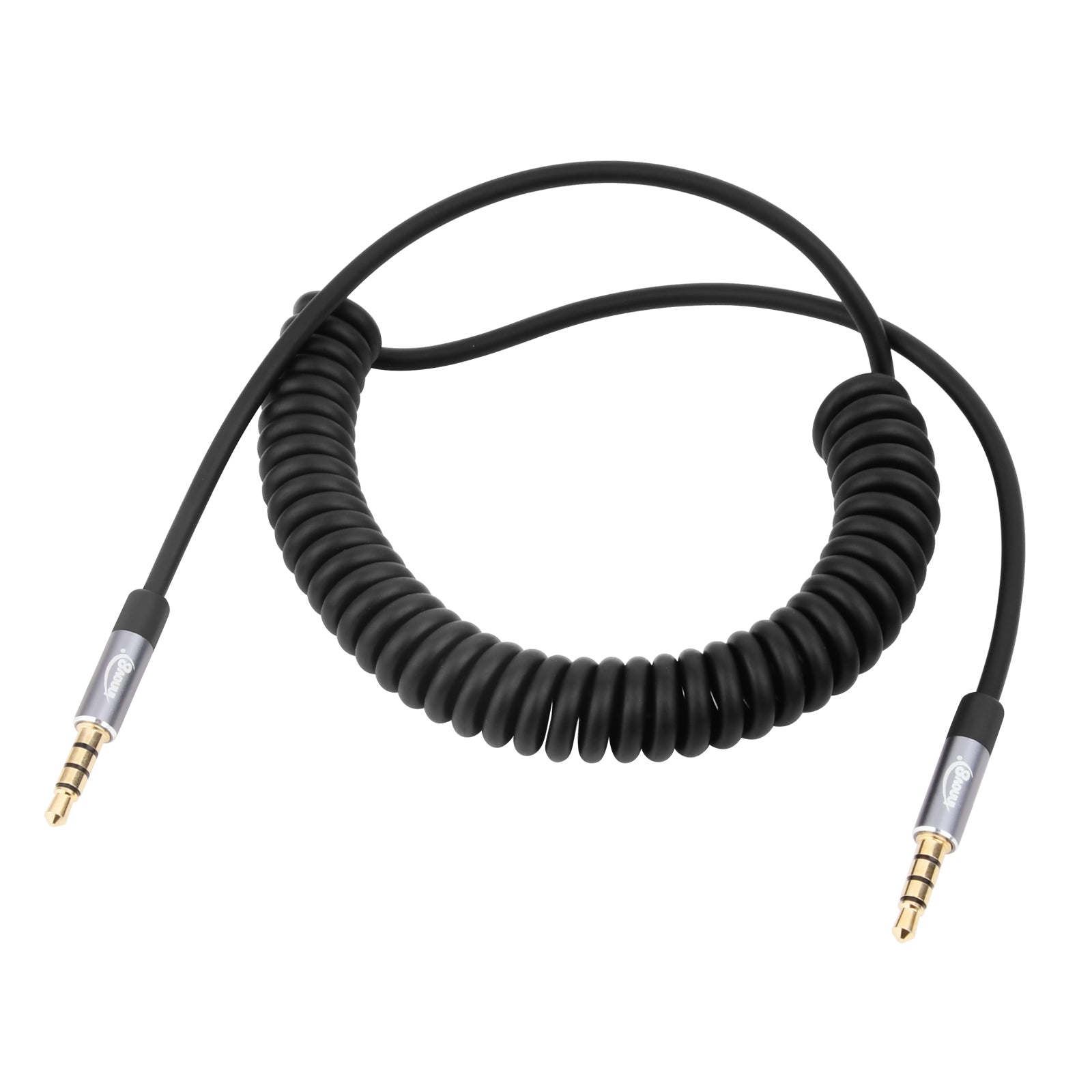 3.5mm Male to 3.5mm Audio Mic Lead 4-Pole TRRS Headphone Coiled Cable 1.8m