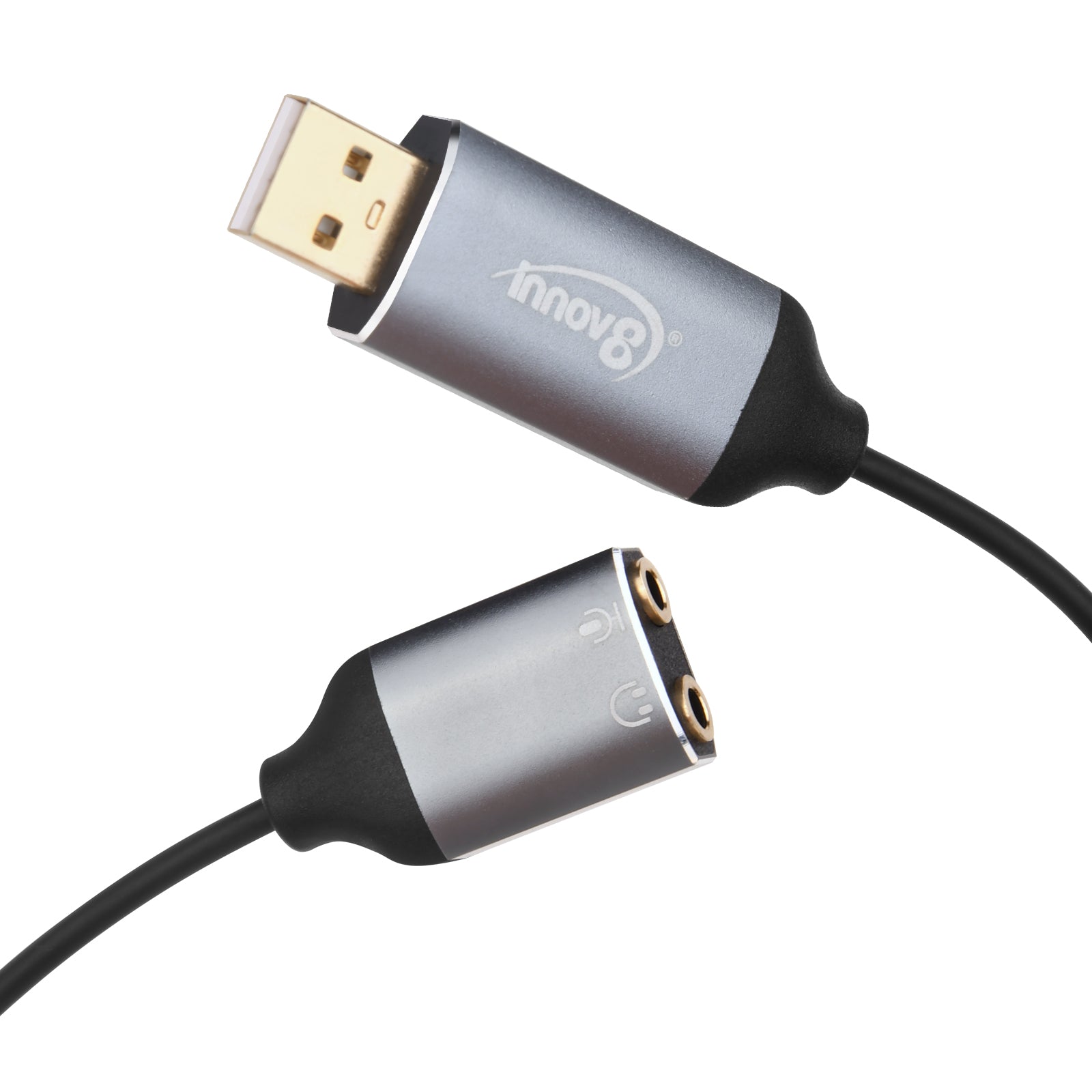 USB-A to Dual 3.5mm AUX Audio Jack for Headphone Microphone Sound Card Adapter Cable 1.8m