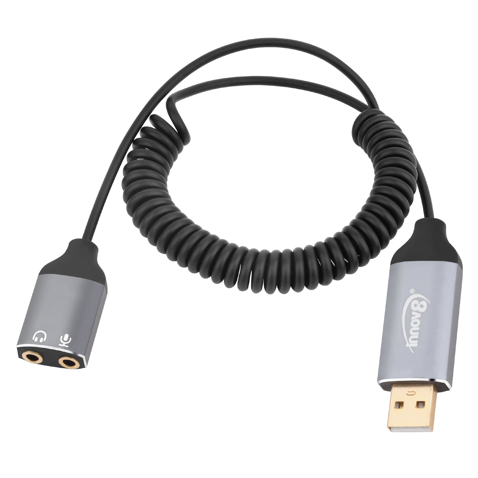 USB-A to Dual 3.5mm AUX Audio Jack for Headphone Microphone Sound Card Adapter Cable 1.8m