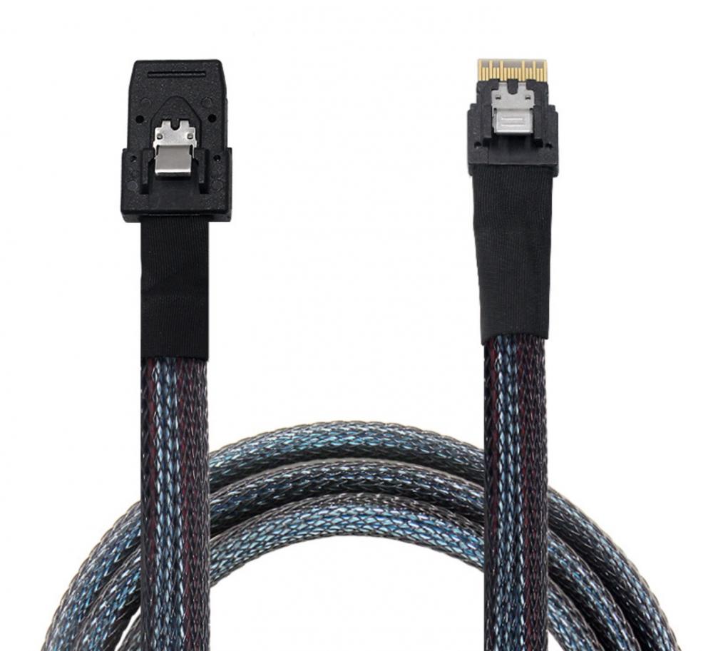 Slim SAS 4.0 SFF-8654 4i 38 Pin Host to Mini SAS 4i SFF-8087 36 Pin Cable 0.5m