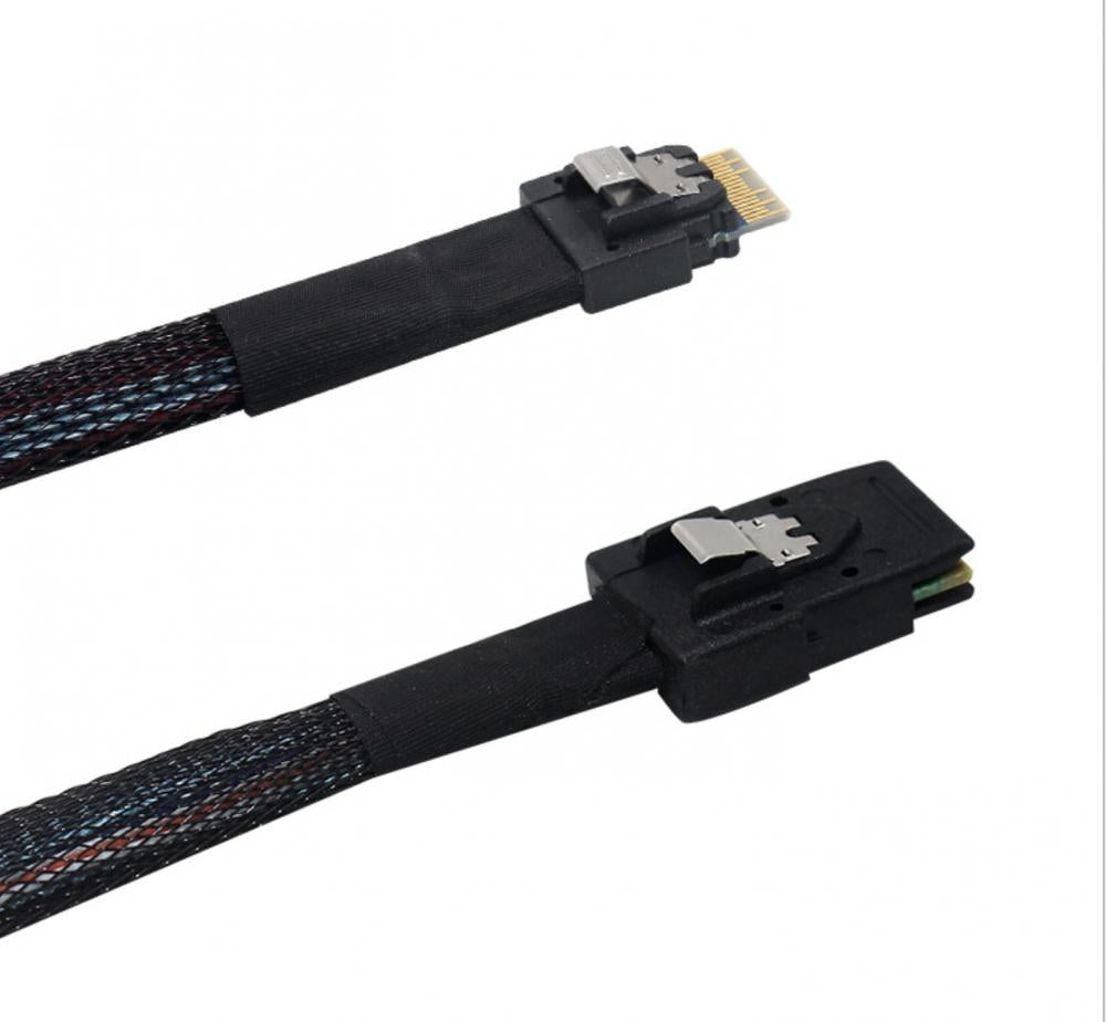 Slim SAS 4.0 SFF-8654 4i 38 Pin Host to Mini SAS 4i SFF-8087 36 Pin Cable 0.5m