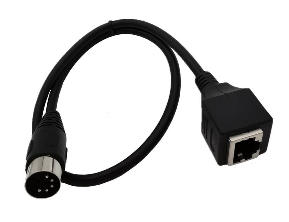 5-Pin Din MIDI Male to RJ45 8P8C Female Data Cable Connector