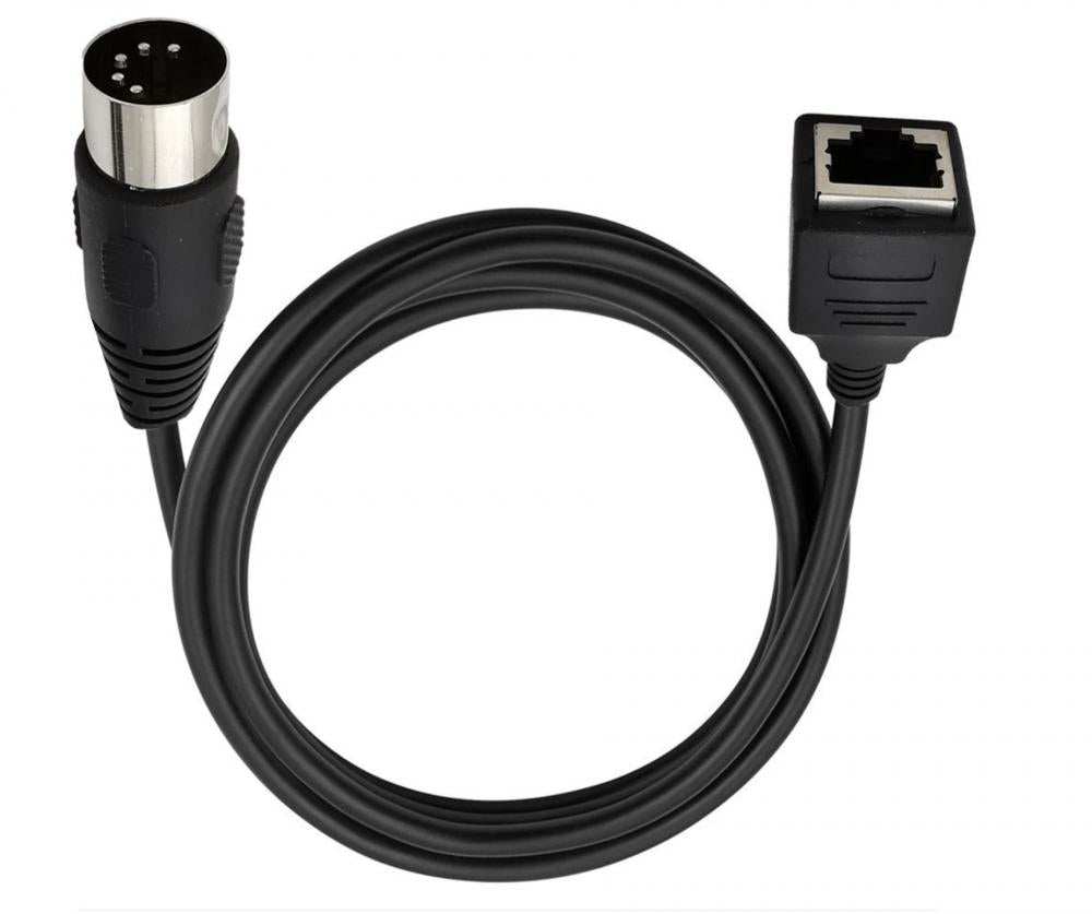5-Pin Din MIDI Male to RJ45 8P8C Female Data Cable Connector