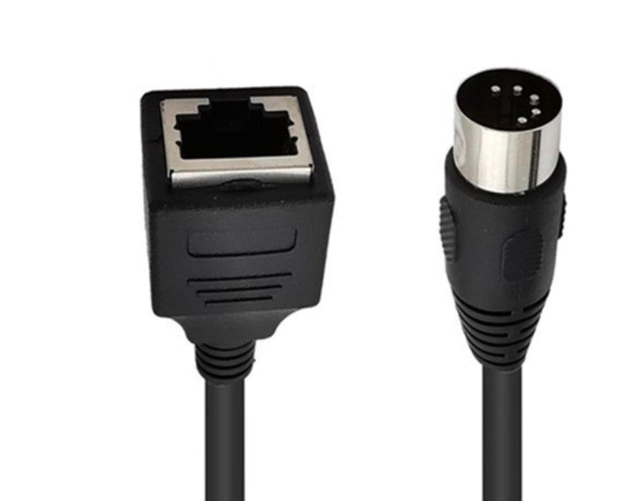 5-Pin Din MIDI Male to RJ45 8P8C Female Data Cable Connector