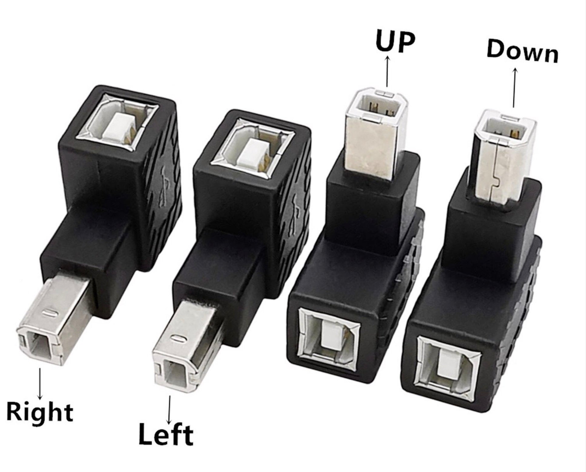 USB 2.0 Type-B Male Female Angled Adapter for Printers / Scanners