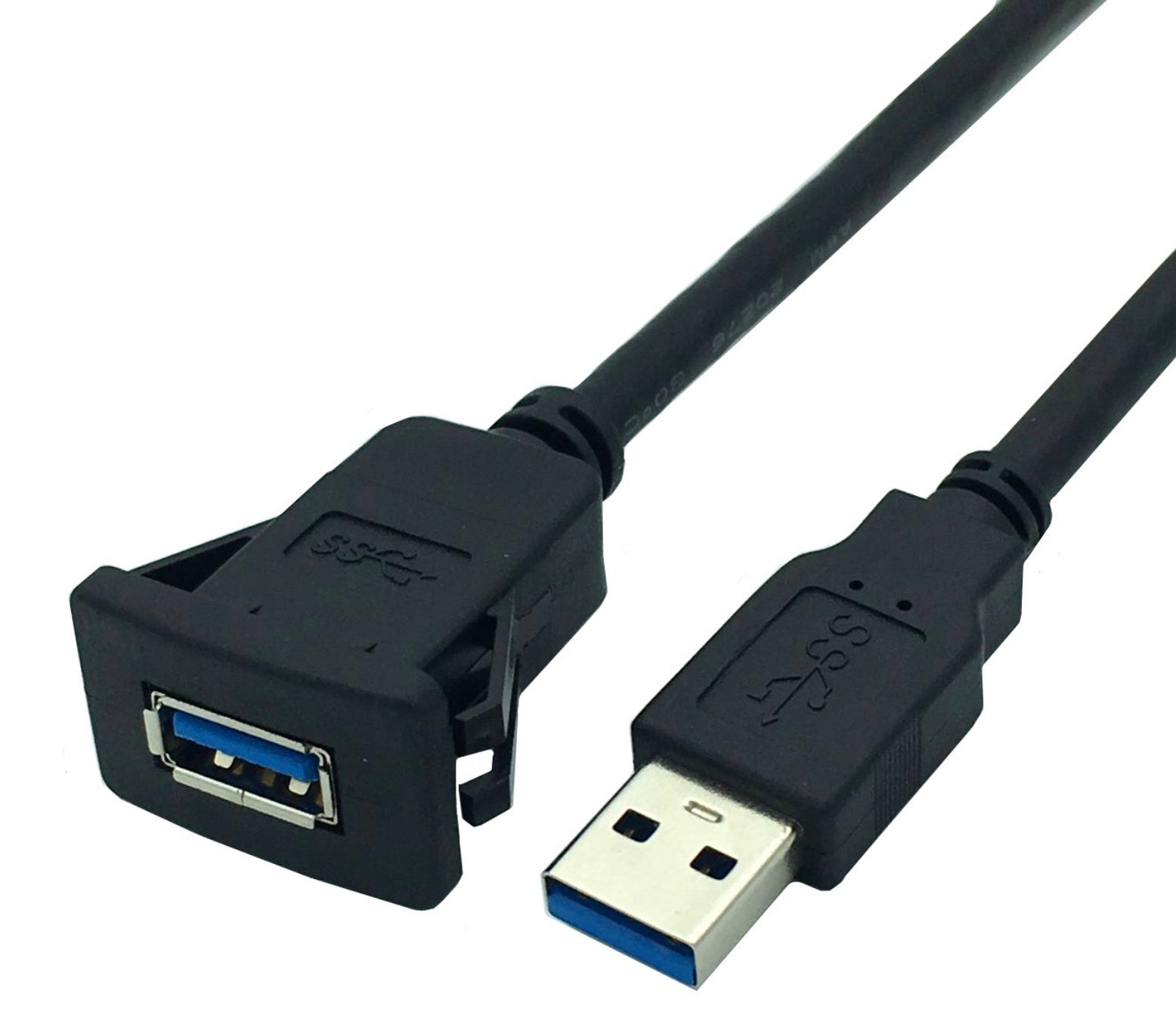 USB 3.0 Type A Male to Female Dash Mount Cable