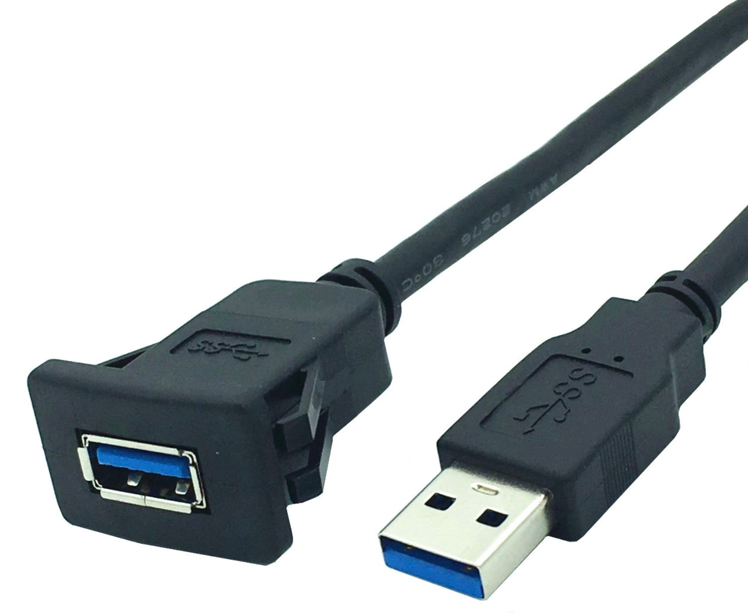 USB 3.0 Type A Male to Female Dash Mount Cable