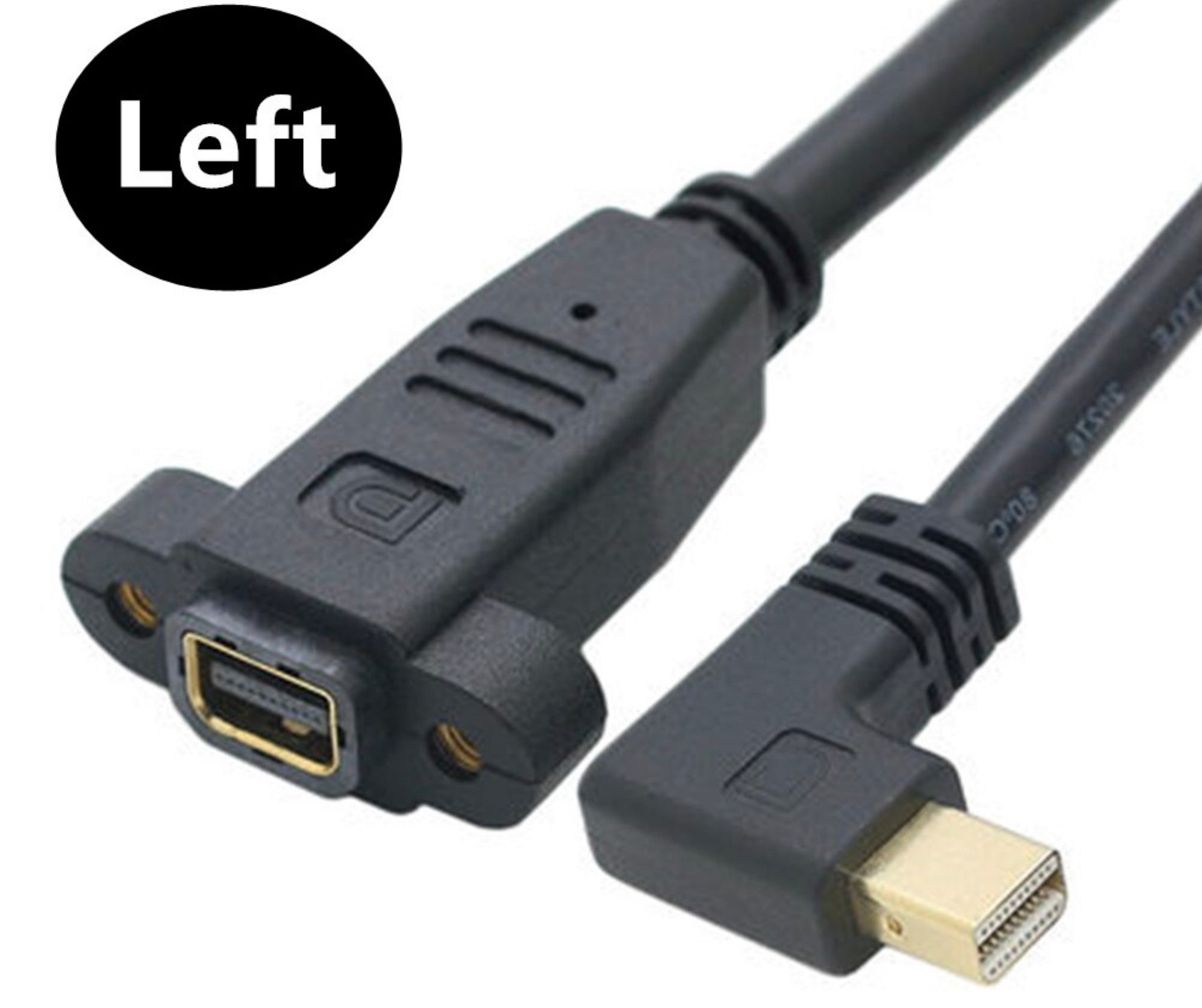 Mini Displayport Female to Mini Displayport Female Panel Mount 4k Cable 0.3m