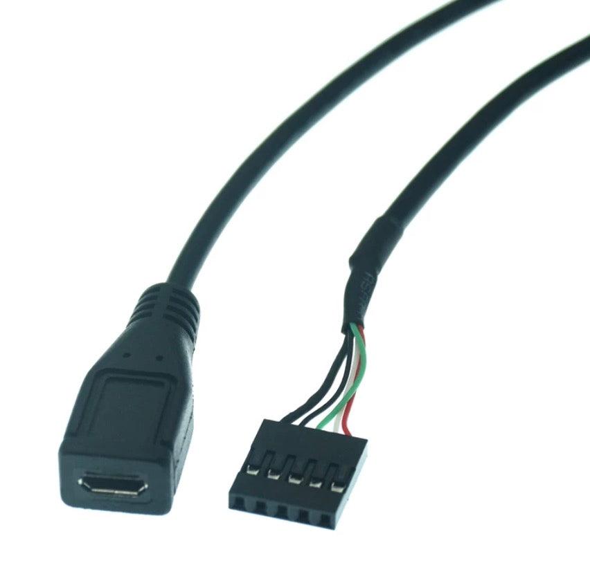 Micro USB 5 Pin to 5 Pin Motherboard Female Dupont Cable 0.5m