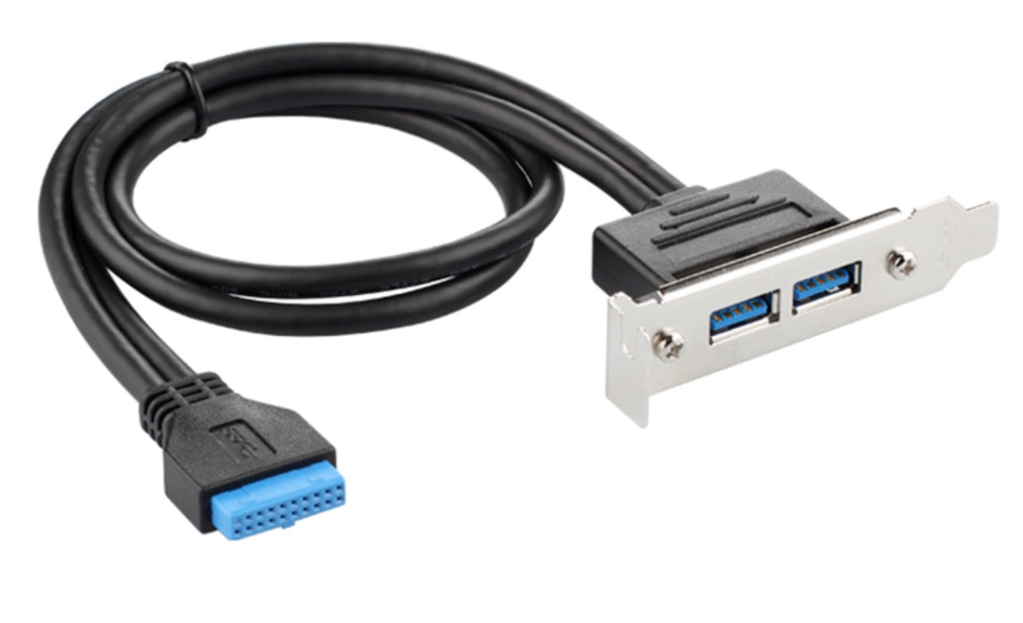 Motherboard Header 20pin Female to Dual USB 3.0 A Female Panel Mount Cable 0.5m