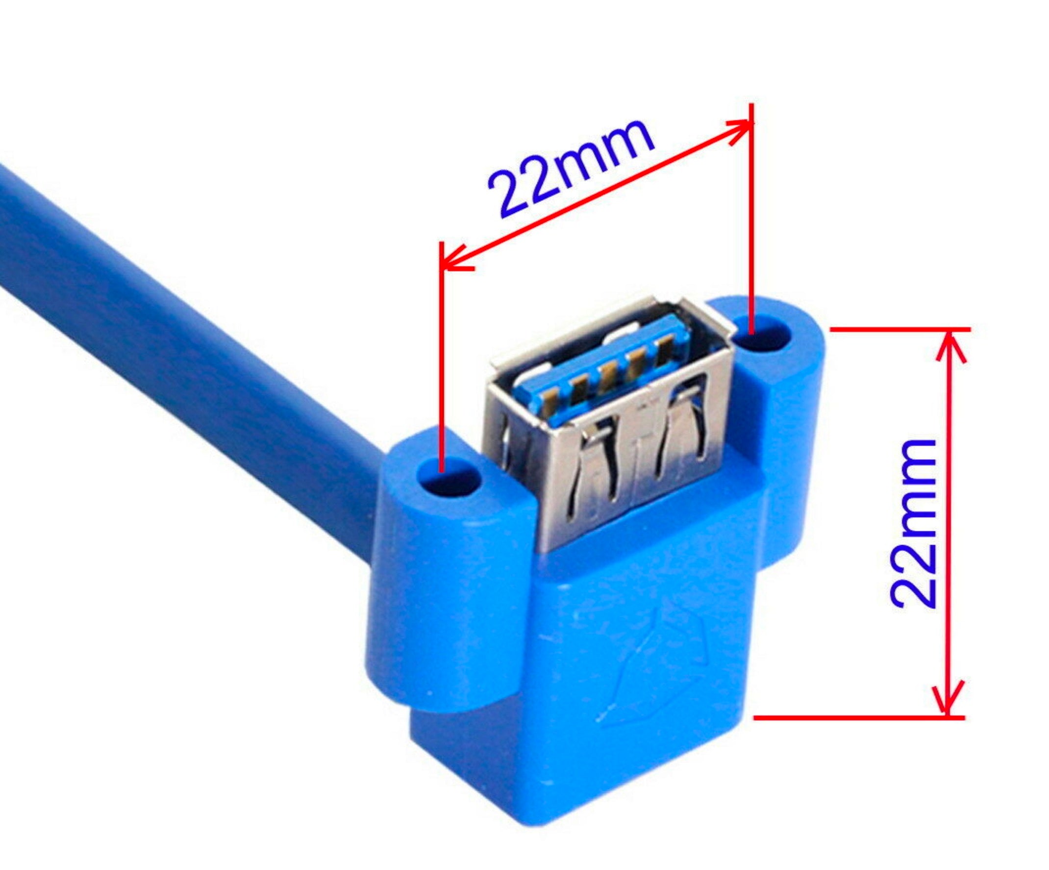 20 Pin Motherboard Header to USB-A 3.0 Dual Female Angled Cable 0.5m