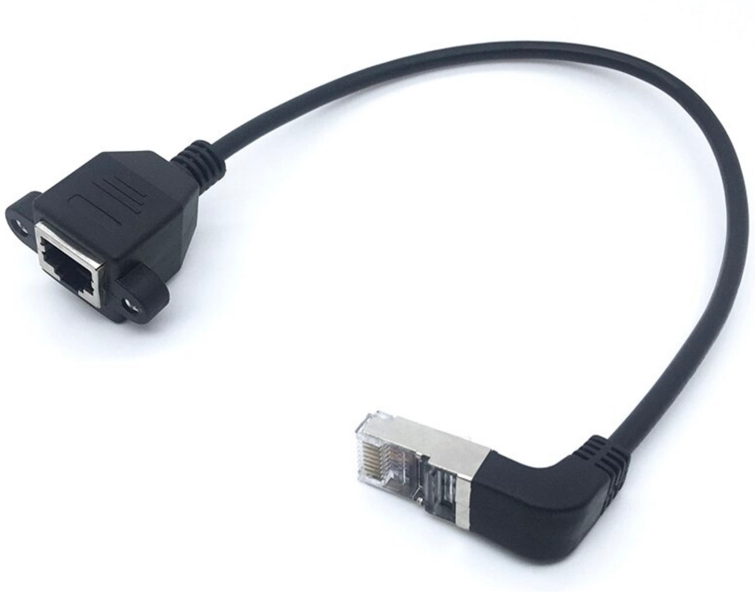 RJ45 Cat 5e Male to Female Panel Mount Ethernet Network Extension Cable 0.3m