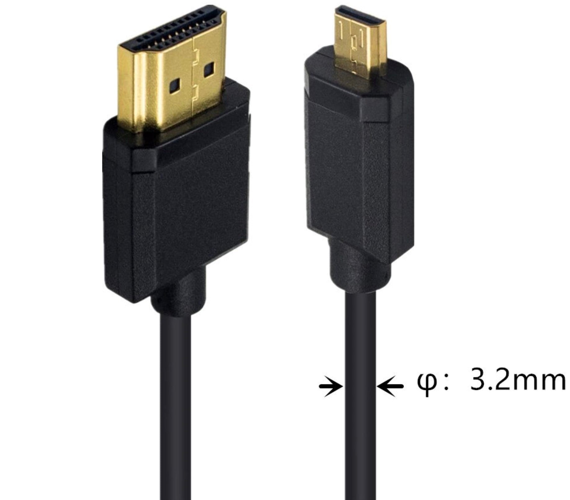 Ultra Thin Micro HDMI to HDMI 4K Cable 4K 0.15m