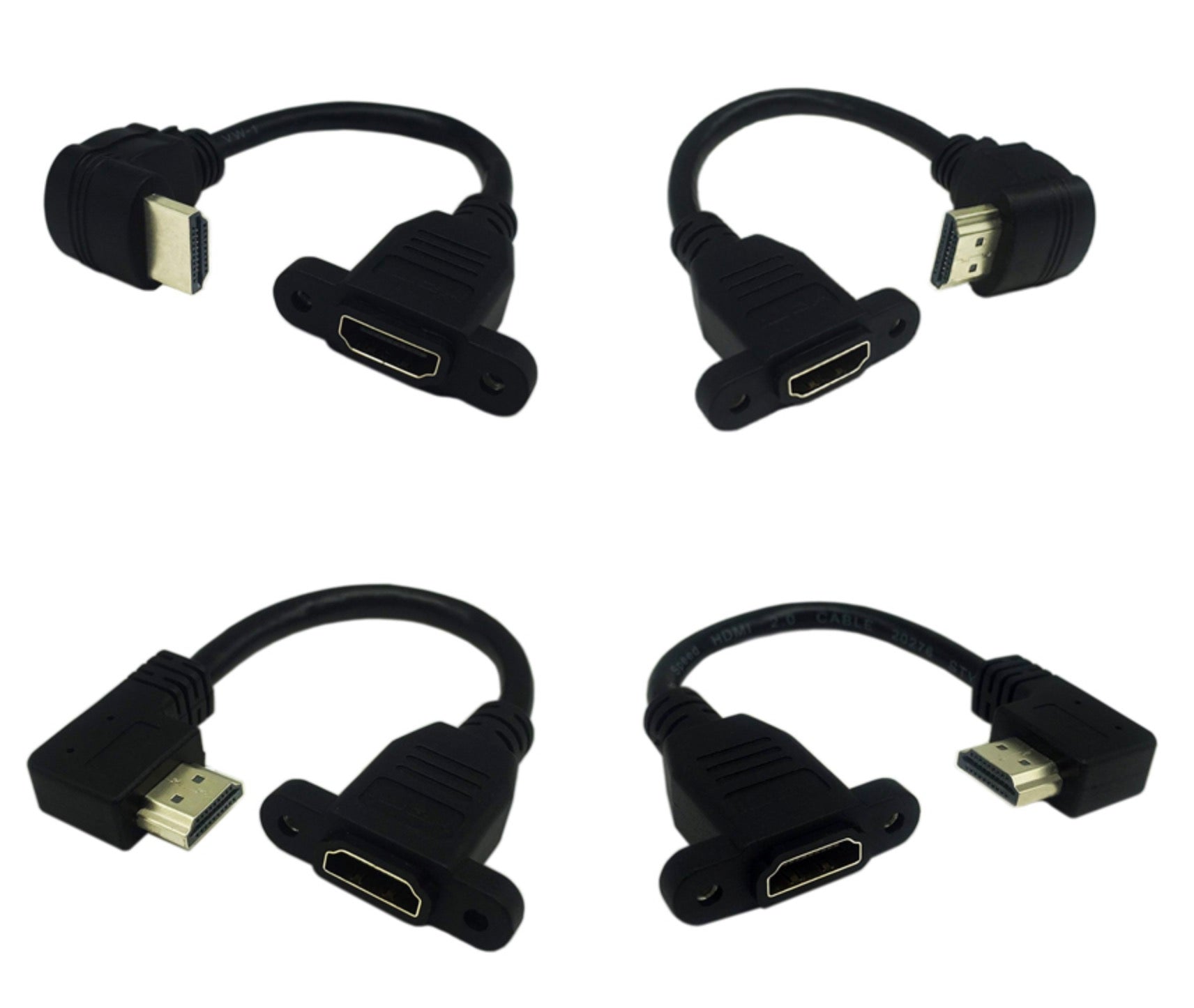 HDMI 2.0 Male to Female Panel Mount Extension Cable 4K 60Hz 0.15m