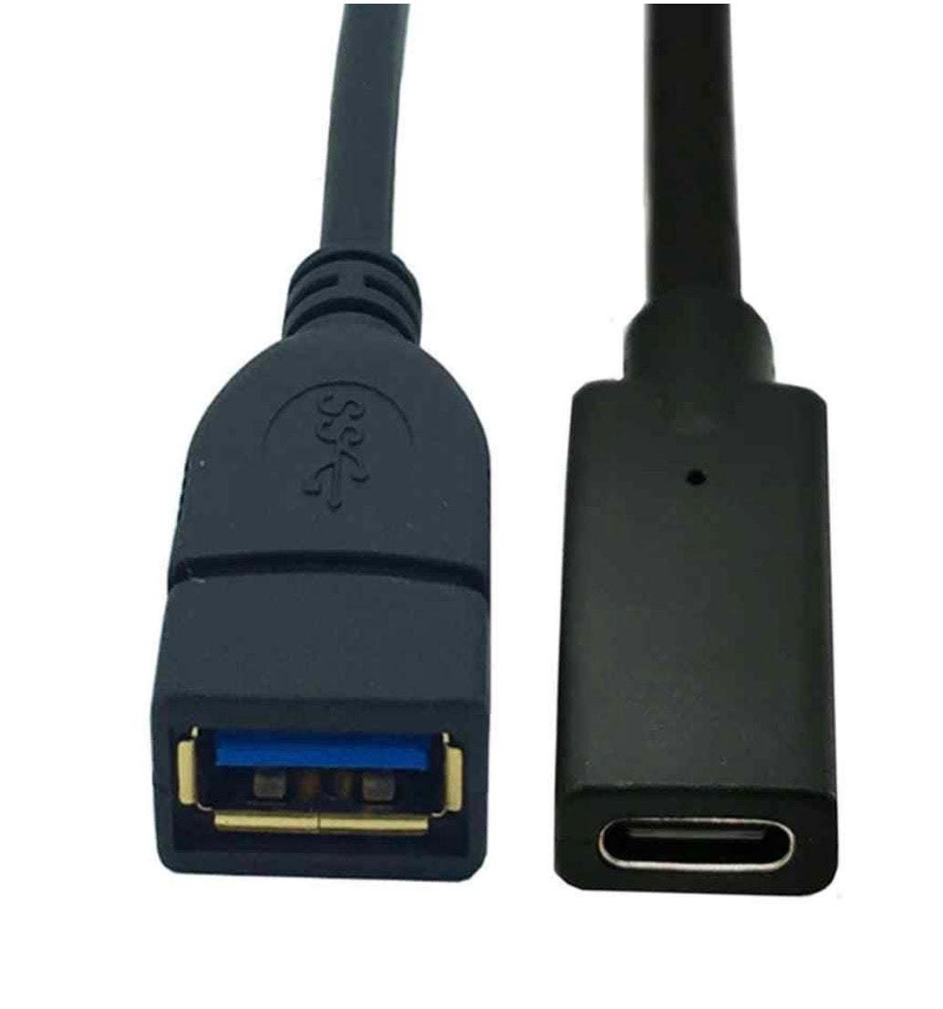 USB-C Female to USB-A 3.0 Female OTG Data Cable 5Gbps 10cm