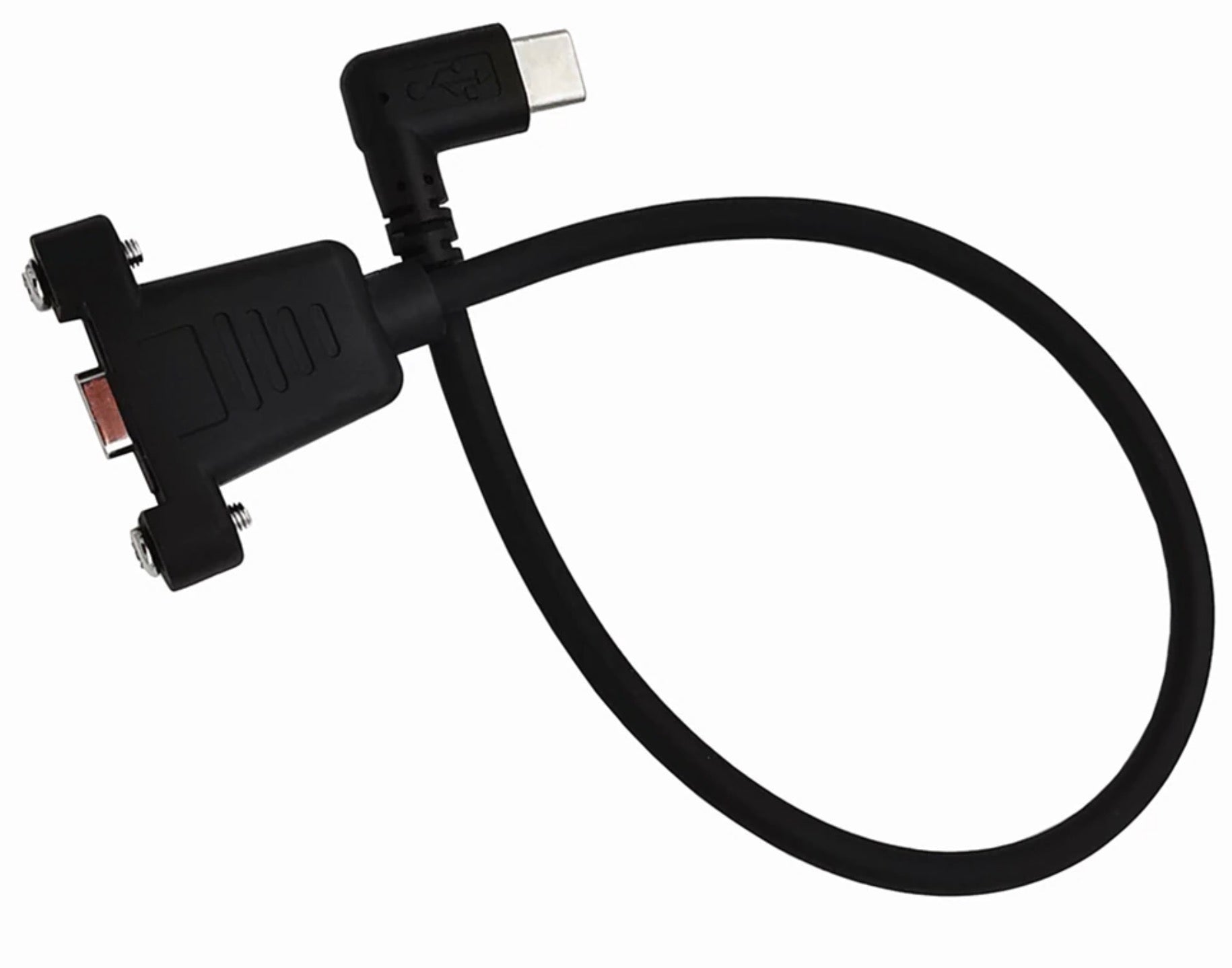 USB C Male to USB C Female Angled Panel Extension Cable 0.3m