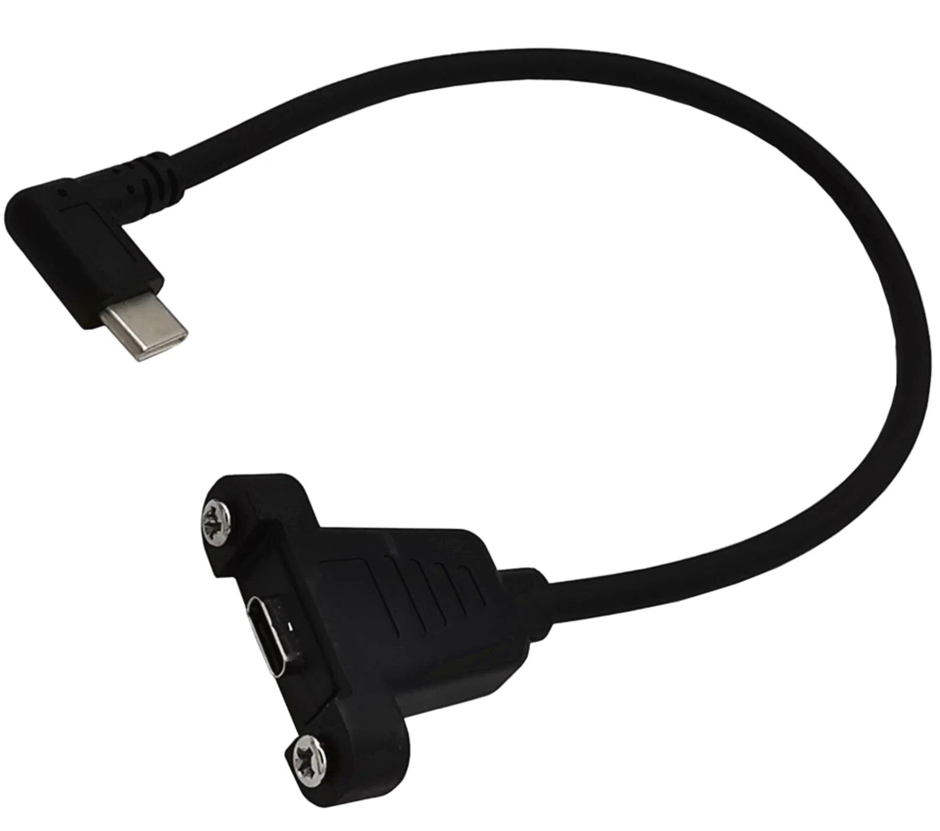 USB C Male to USB C Female Angled Panel Extension Cable 0.3m