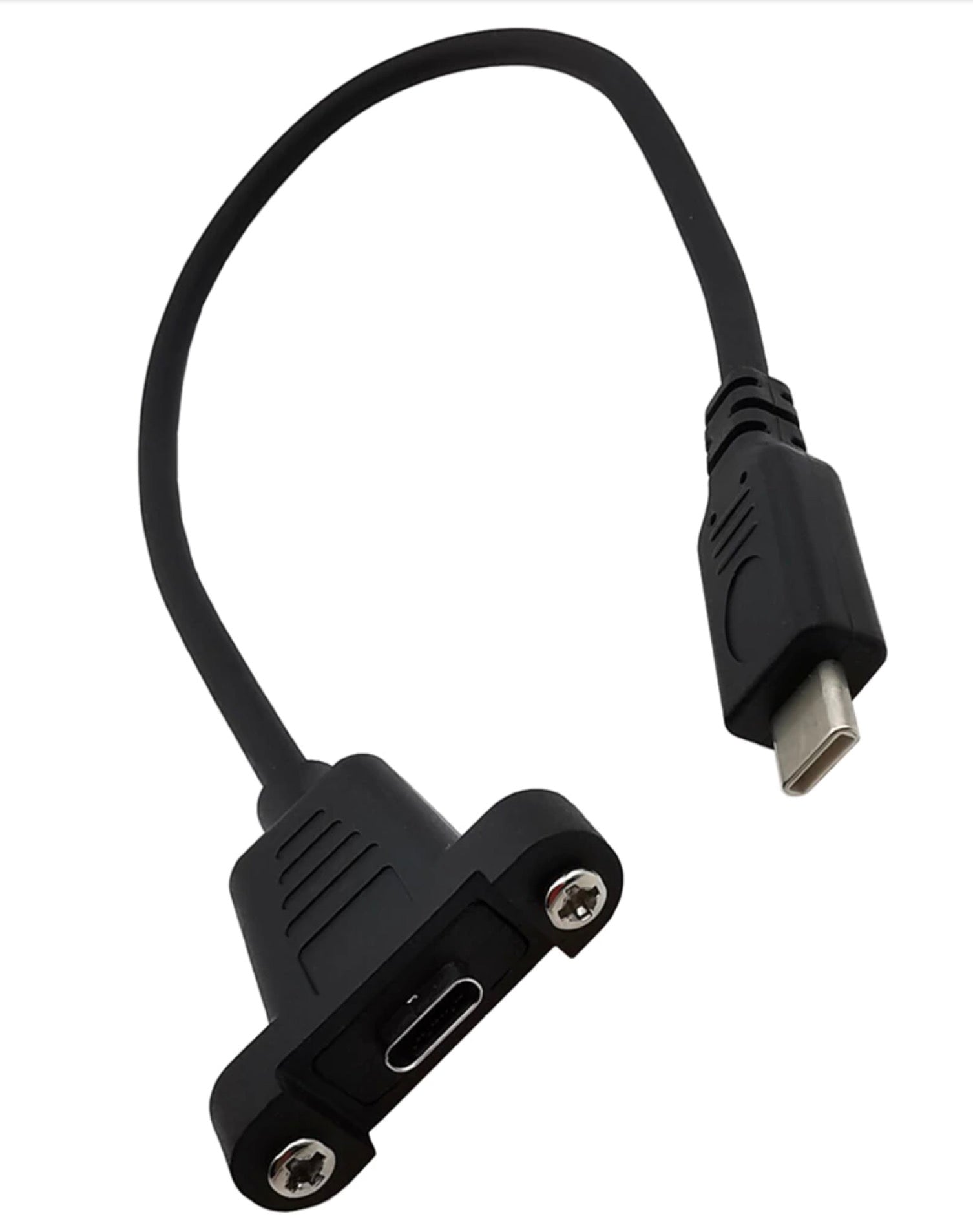 USB C Male to USB C Female Angled Panel Extension Cable 0.3m