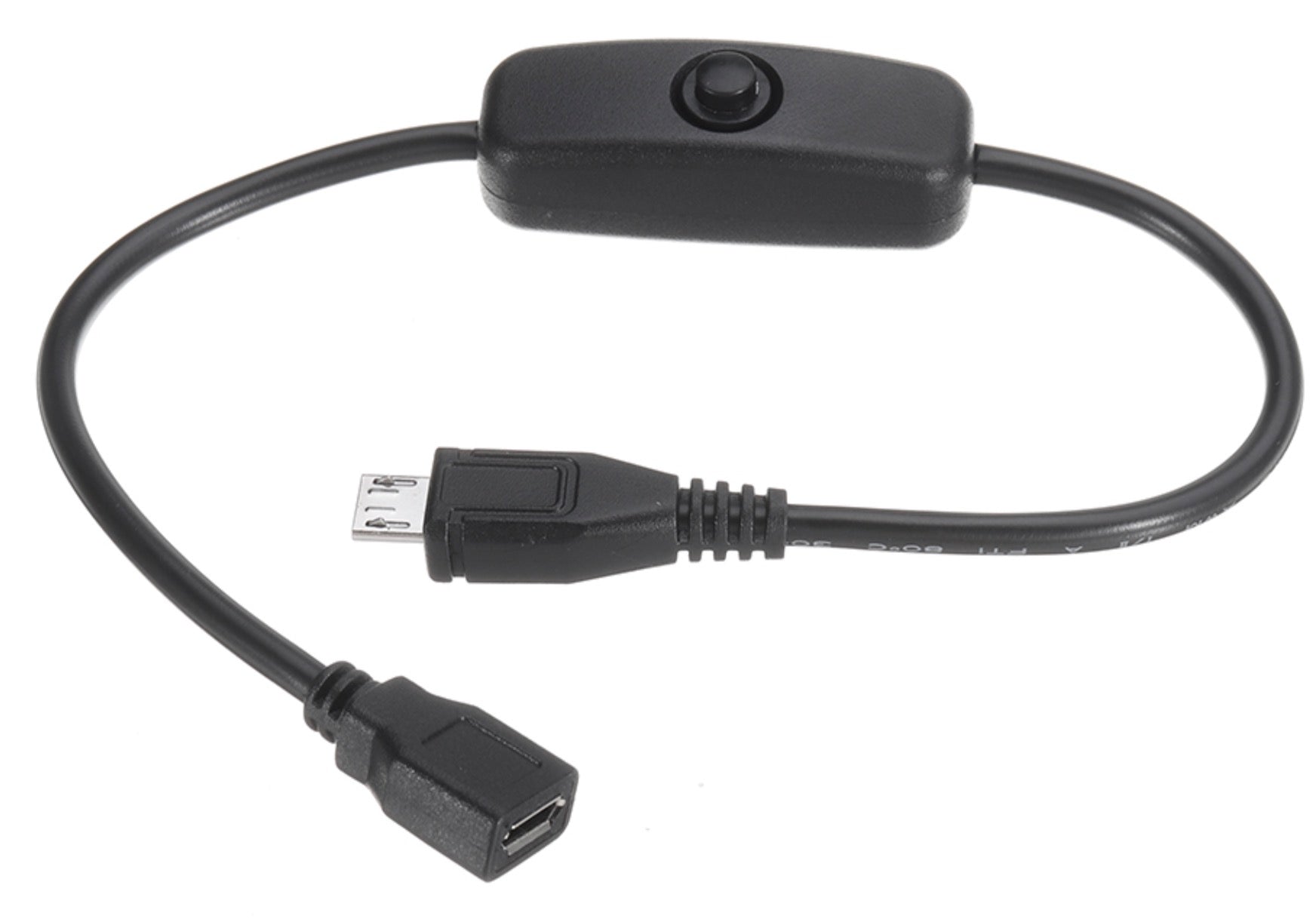 Micro USB Male to Female Charging Extension Cable with On/Off Switch 0.3m